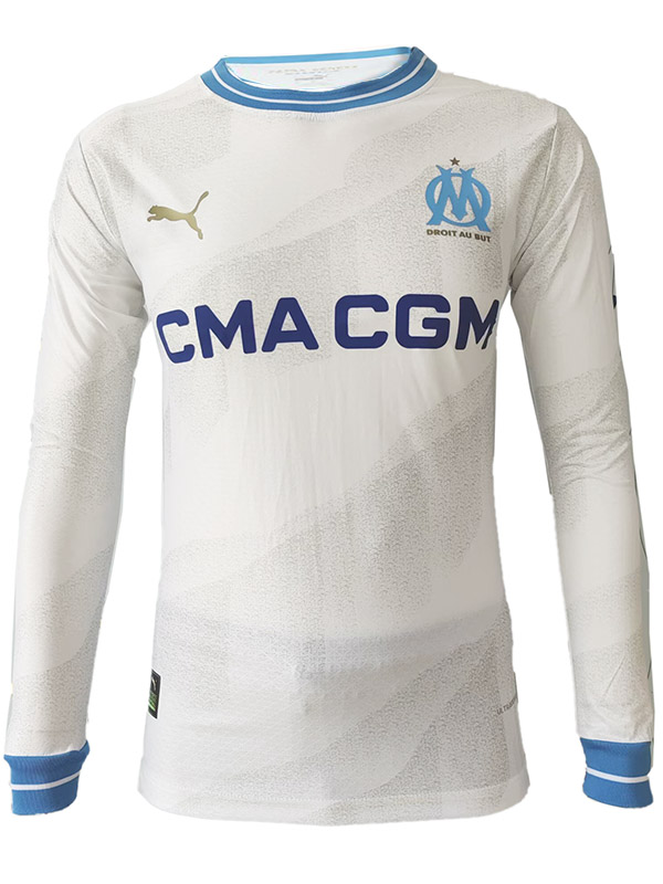 Olympique de Marseille domicile maillot à manches longues uniforme de football premier vêtement de sport pour hommes kit de football chemise haute 2023-2024